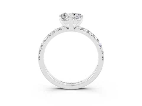 White gold Heart Cut Solitaire Pave Diamond Engagement Ring with Four-Prong Setting_15
