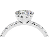 White gold Heart Cut Solitaire Pave Diamond Engagement Ring with Four-Prong Setting_16