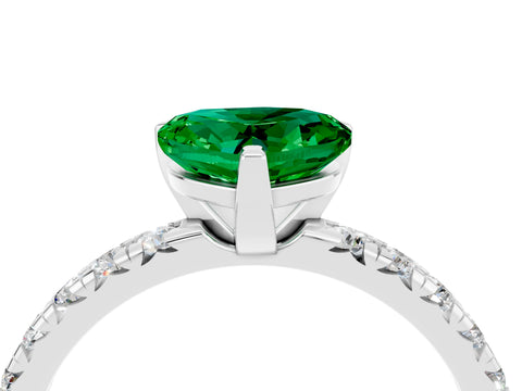 White gold Heart Cut Solitaire Pave Diamond Engagement Ring with Four-Prong Setting_16