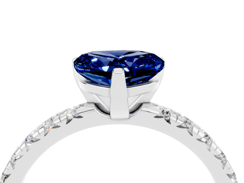 White gold Heart Cut Solitaire Pave Diamond Engagement Ring with Four-Prong Setting_16