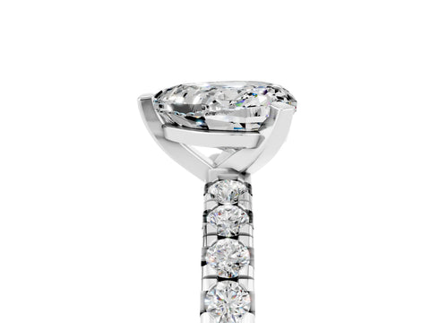 White gold Heart Cut Solitaire Pave Diamond Engagement Ring with Four-Prong Setting_17