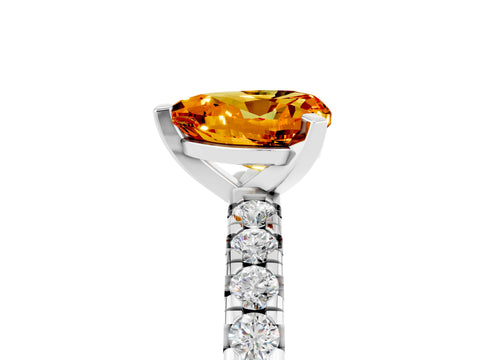 White gold Heart Cut Solitaire Pave Diamond Engagement Ring with Four-Prong Setting_17