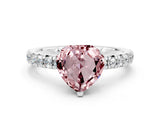 White gold Heart Cut Solitaire Pave Diamond Engagement Ring with Four-Prong Setting_24