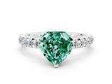 White gold Heart Cut Solitaire Pave Diamond Engagement Ring with Four-Prong Setting_24