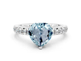 White gold Heart Cut Solitaire Pave Diamond Engagement Ring with Four-Prong Setting_24