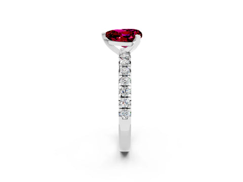 White gold Heart Cut Solitaire Pave Diamond Engagement Ring with Four-Prong Setting_26