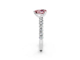 White gold Heart Cut Solitaire Pave Diamond Engagement Ring with Four-Prong Setting_26