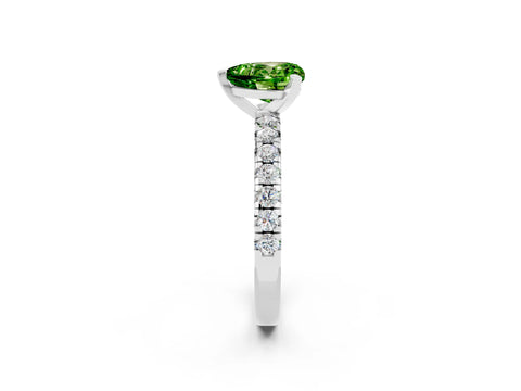 White gold Heart Cut Solitaire Pave Diamond Engagement Ring with Four-Prong Setting_26