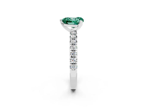 White gold Heart Cut Solitaire Pave Diamond Engagement Ring with Four-Prong Setting_26