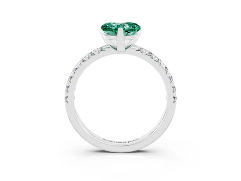 White gold Heart Cut Solitaire Pave Diamond Engagement Ring with Four-Prong Setting_27