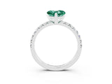 White gold Heart Cut Solitaire Pave Diamond Engagement Ring with Four-Prong Setting_27
