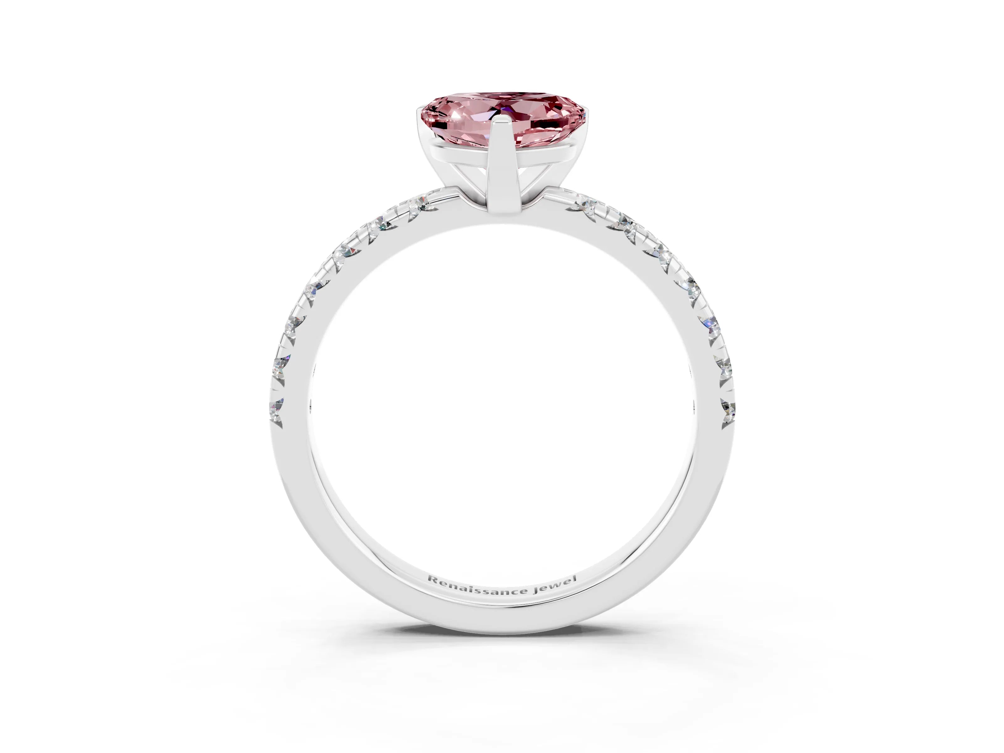 White gold Heart Cut Solitaire Pave Diamond Engagement Ring with Four-Prong Setting_27