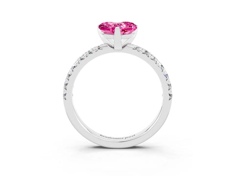 White gold Heart Cut Solitaire Pave Diamond Engagement Ring with Four-Prong Setting_27