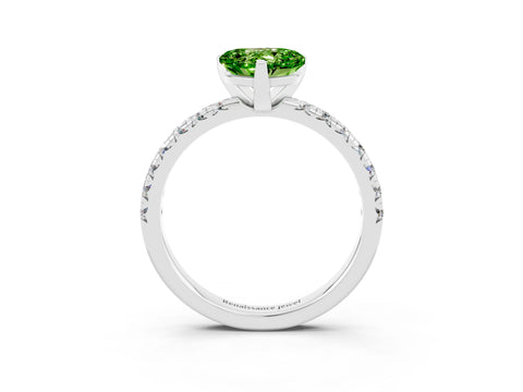 White gold Heart Cut Solitaire Pave Diamond Engagement Ring with Four-Prong Setting_27