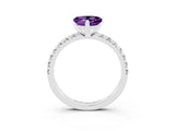 White gold Heart Cut Solitaire Pave Diamond Engagement Ring with Four-Prong Setting_27