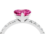 White gold Heart Cut Solitaire Pave Diamond Engagement Ring with Four-Prong Setting_28