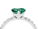 White gold Heart Cut Solitaire Pave Diamond Engagement Ring with Four-Prong Setting_28