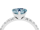 White gold Heart Cut Solitaire Pave Diamond Engagement Ring with Four-Prong Setting_28