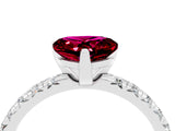 White gold Heart Cut Solitaire Pave Diamond Engagement Ring with Four-Prong Setting_28