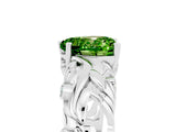 White gold Heart Cut Solitaire Peridot Leaf-Inspired Vine Band Ring with Prong Setting_5