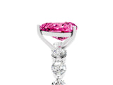 White gold Heart Cut Solitaire Pink Sapphire Ring with Pave Band and Four-Prong Setting_29