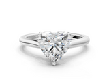White gold Heart Cut Solitaire Ring with Cathedral Band and Four-Prong Setting_108