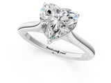 White gold Heart Cut Solitaire Ring with Cathedral Band and Four-Prong Setting_109