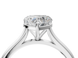 White gold Heart Cut Solitaire Ring with Cathedral Band and Four-Prong Setting_110