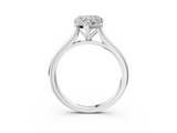 White gold Heart Cut Solitaire Ring with Cathedral Band and Four-Prong Setting_111