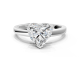 White gold Heart Cut Solitaire Ring with Four-Prong Setting and Classic Band_116