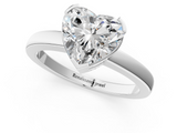 White gold Heart Cut Solitaire Ring with Four-Prong Setting and Classic Band_117