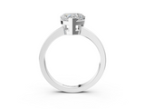 White gold Heart Cut Solitaire Ring with Four-Prong Setting and Classic Band_119