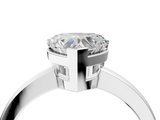 White gold Heart Cut Solitaire Ring with Four-Prong Setting and Classic Band_120