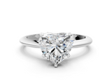 White gold Heart Cut Solitaire Ring with Four-Prong Setting on a Classic Band_54