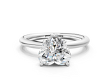 White gold Heart Cut Solitaire Ring with Thin Band and Four-Prong Setting_49