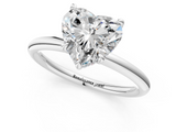 White gold Heart Cut Solitaire Ring with Thin Band and Four-Prong Setting_50