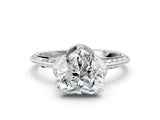 White gold Heart Cut Solitaire Split Shank Pave Diamond Engagement Ring with Four-Prong Setting_13