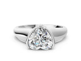 White gold Heart Cut Solitaire Tension Set Diamond Ring with Split Shank Band_111