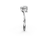 White gold Heart Cut Solitaire Twist Band Ring with Four-Prong Setting_81