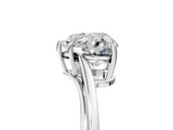 White gold Heart Cut Solitaire Twist Band Ring with Four-Prong Setting_83