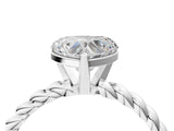 White gold Heart Cut Solitaire Twisted Band with Four-Prong Setting_166