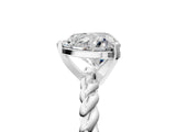 White gold Heart Cut Solitaire Twisted Band with Four-Prong Setting_167