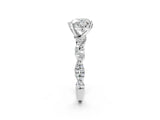 White gold Heart Cut Solitaire Twisted Pave Band with Four-Prong Setting_6