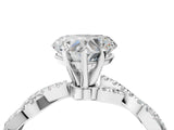 White gold Heart Cut Solitaire Twisted Pave Band with Four-Prong Setting_8