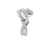 White gold Heart Cut Solitaire Twisted Pave Band with Four-Prong Setting_9