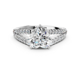 White gold Heart Cut Split Shank Pave Diamond Engagement Ring with Four-Prong Setting_28