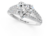 White gold Heart Cut Split Shank Pave Diamond Engagement Ring with Four-Prong Setting_29
