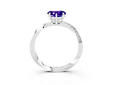 White gold Heart Cut Tanzanite Engagement Ring with Side Stone Accents and Four-Prong Setting_27