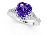 White gold Heart Cut Tanzanite  Halo Twist Band Solitaire Prong Setting Ring_25