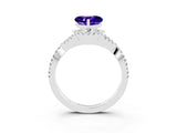 White gold Heart Cut Tanzanite  Halo Twist Band Solitaire Prong Setting Ring_27